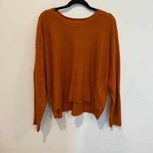 Free People Luna Cozy Burnt Orange Sweater Womens Medium Oversized Casual Boho